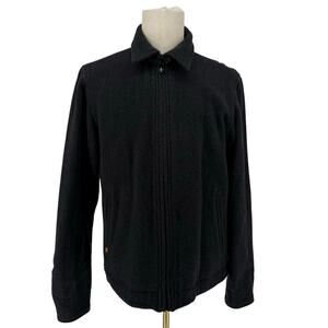 Vintage Late 1990s Abercrombie & Fitch Wool Coat Men's L Grey Full Zip Outdoors